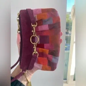 バッグ Coach Patchwork Mosaic Hampton Hobo Bag NICE COACH HAMPTONS METALLIC SUEDE LEATHER MOSAIC PATCHWORK